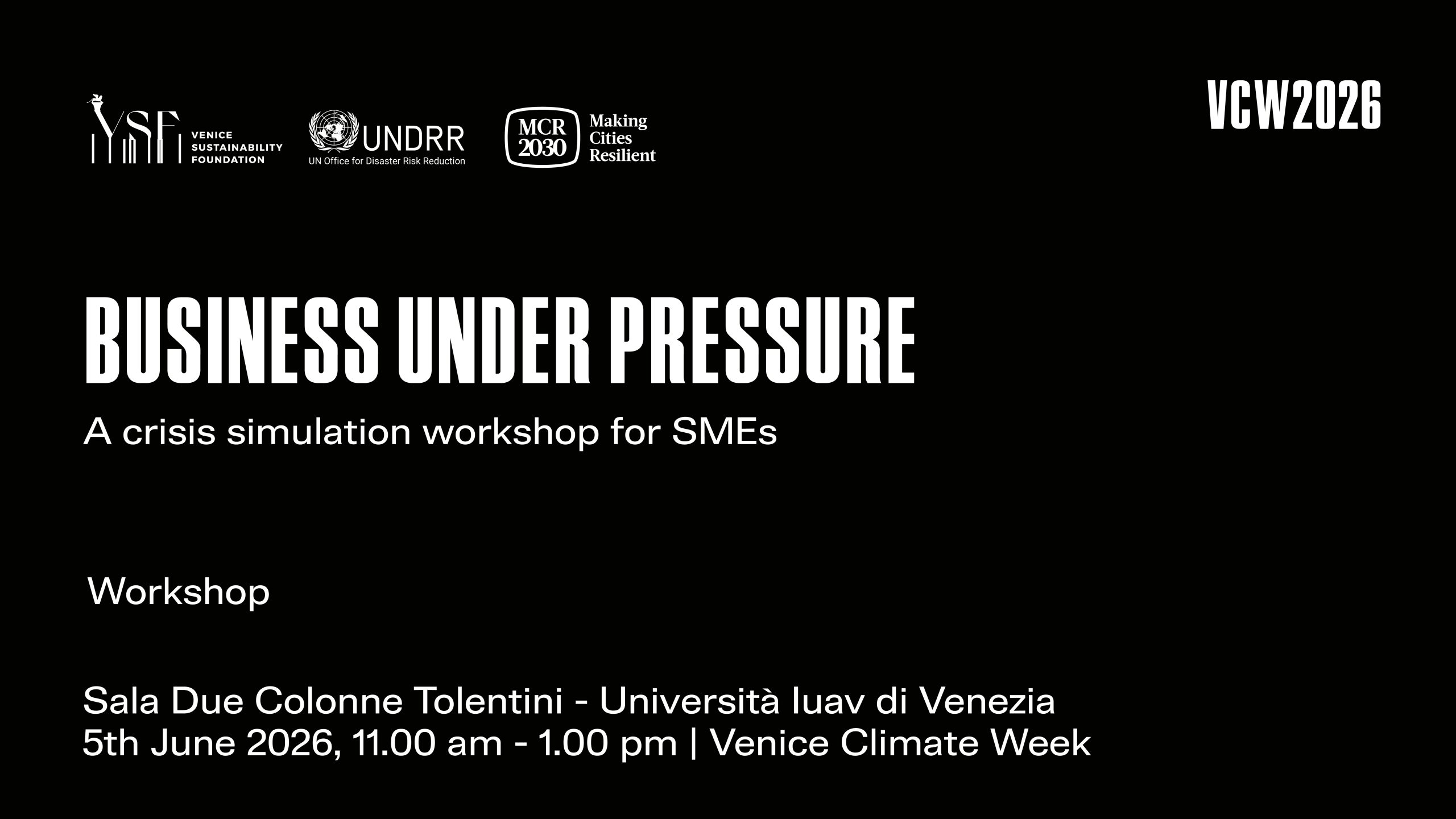 Venice Climate Week 2026 | Business under pressure: a crisis simulation workshop for SMEs