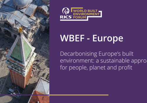Royal Institution of Chartered Surveyors – “World Built Environment Forum Europe Conference”